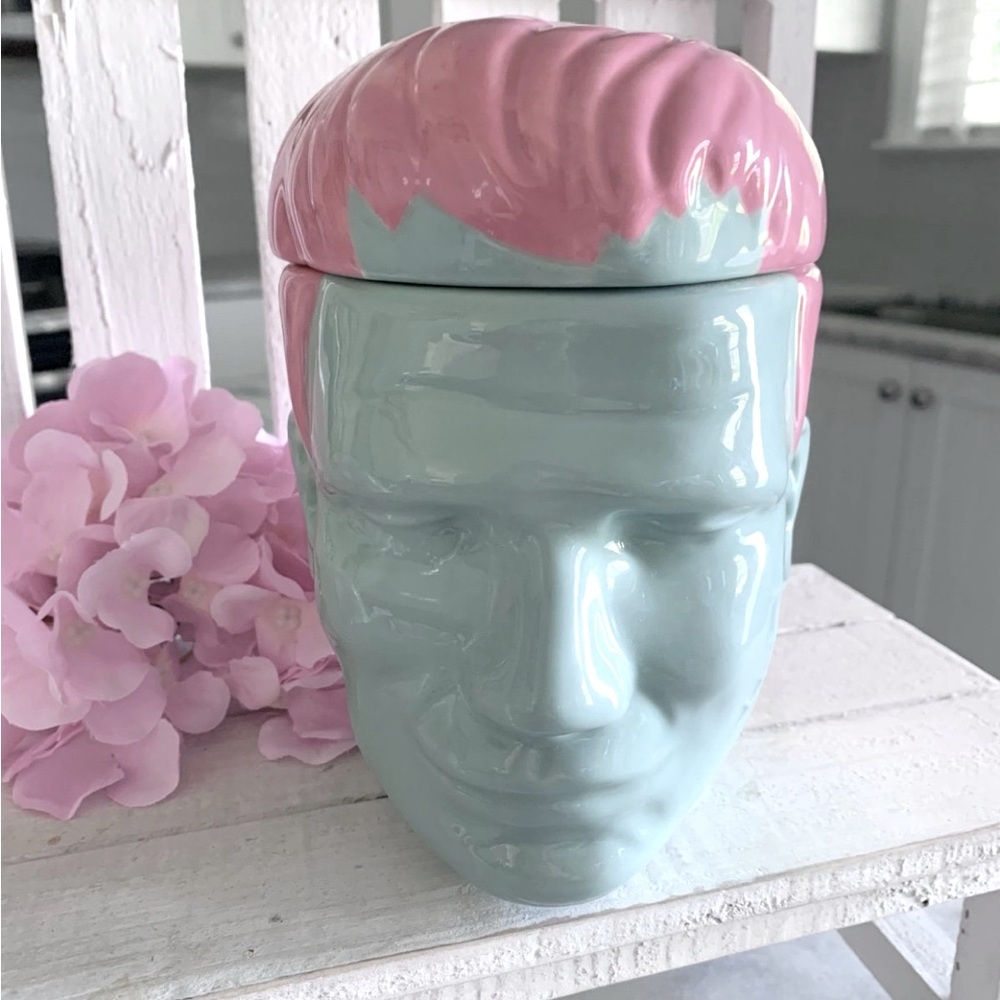 Pastel Target Bullseye Frankenstein Monster Canister Jar Decor